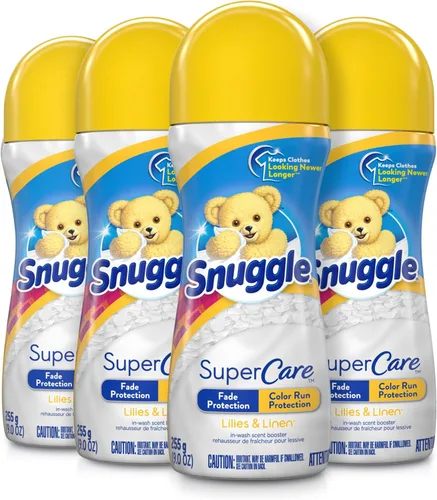 Snuggle SuperCare - Potenciador de aroma en lavado, lirios y lino, protección contra la decoloración y protección contra corridas de color, 9 onzas,