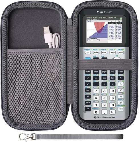 Miniatura 17 de Funda para calculadora gráfica Texas Instruments TI-84 Plus CE/TI-84 Evo/TI 84 Plus/TI-Nspire CX II CAS/TI-Nspire CX II, bolsillo de malla para Negro