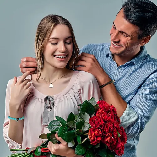 Miniatura 32 de 2 pulseras magnéticas para parejas, piedra natural negra mate, cristal para votos de amor eterno, juego de pulseras de cuentas de piedra de energía