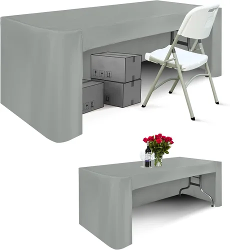 Miniatura 15 de ABCCANOPY Mantel rectangular de 6 pies para mesas rectangulares, de poliéster, lavable, para banquetes, bufé, fiestas, vacaciones, cenas, bodas