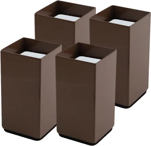 Miniatura 19 de Elevador cuadrado de acero para muebles, 4 piezas, color negro, altura de elevación de 1.97 a 2.75 pulgadas, se ajusta a patas de 1.5 pulgadas