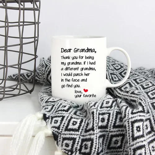 Miniatura 5 de 5Aup Taza de Café Divertida de la Abuela para el Día de la Madre, Regalos de Navidad del Nieto y la Nieta, Querida Abuela, Gracias por Ser... Ama