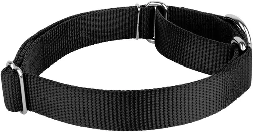 Miniatura 6 de Country Brook Design - Collar de perro de nailon Martingale y correa de doble asa-Negro-S