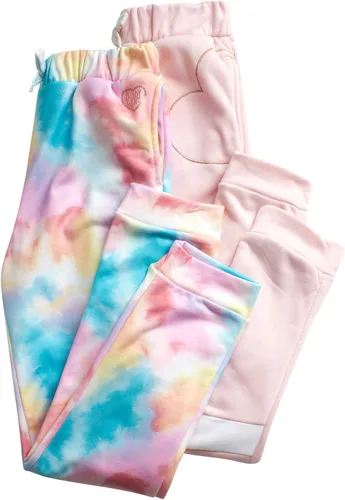 Miniatura 2 de Body Glove Pantalones deportivos para niña, paquete de 4 pantalones deportivos básicos de forro polar (talla 7-12)
