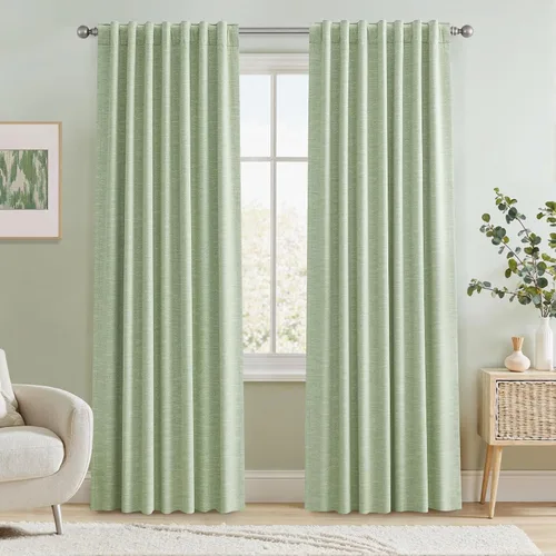 Miniatura 16 de Cortinas opacas de 54 pulgadas de largo para dormitorio, sala de estar, cortinas beige con aislamiento térmico, oscurecimiento de la habitación