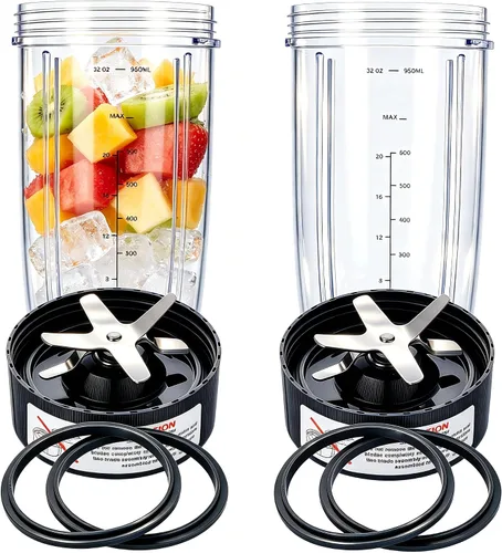 Miniatura 15 de Taza de licuadora y cuchilla mejorada para Nutribullet de 600 W/900 W, piezas de repuesto de vaso de 24 onzas y cuchilla extractora, accesorios