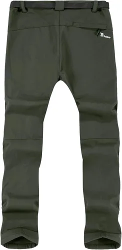 Miniatura 2 de TBMPOY - Pantalones de esquí de nieve impermeables con forro polar para hombre, para senderismo, montaña, revestimiento suave con cinturón