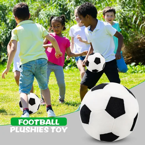 Miniatura 4 de Paquete de 2 almohadas de felpa para pelota de fútbol, pelota de fútbol, suave felpa para decoración del hogar, habitación, sofá, decoración