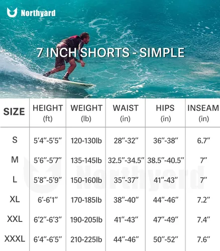 Miniatura 6 de NORTHYARD Pantalones cortos deportivos ligeros de secado rápido y de 7pulgadas para hombre, para senderismo, deportes, gimnasio, correr