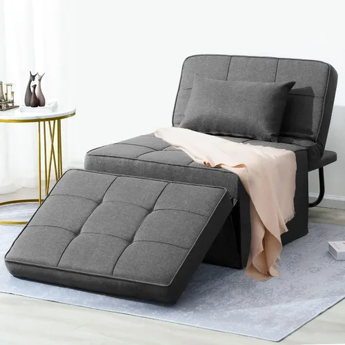Miniatura 6 de BIGSYY Sofá Cama, 4 en 1 Otomana Plegable Multifunción de Lino Transpirable Cama Sofá con Respaldo Ajustable Silla Convertible Moderna para Sala