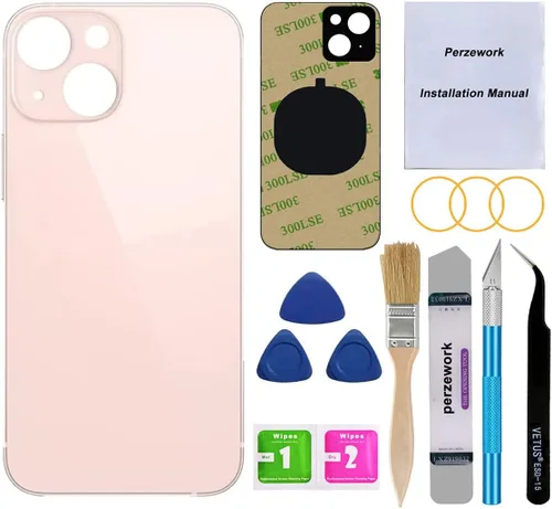 Miniatura 10 de Reemplazo de cristal trasero trasero OEM (negro) compatible con iPhone 13 de 6.1 pulgadas, todos los portadores con adhesivo preinstalado y kits