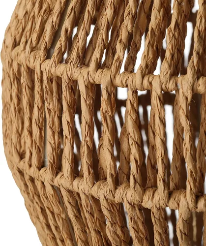 Miniatura 6 de Lámparas de mesa boho para dormitorio y sala de estar - Pequeñas linternas de canasta tejida natural con pantallas de cuerda de papel