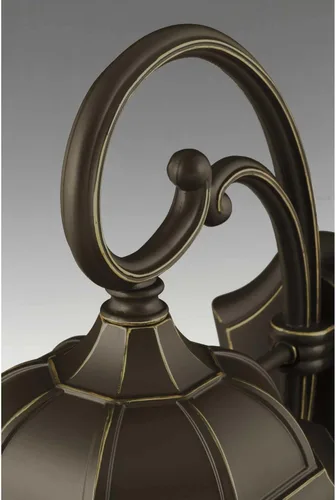 Miniatura 2 de Progress Lighting Verdae Collection - Farol de pared grande tradicional de cristal transparente con 3 luces, para exteriores, bronce antiguo