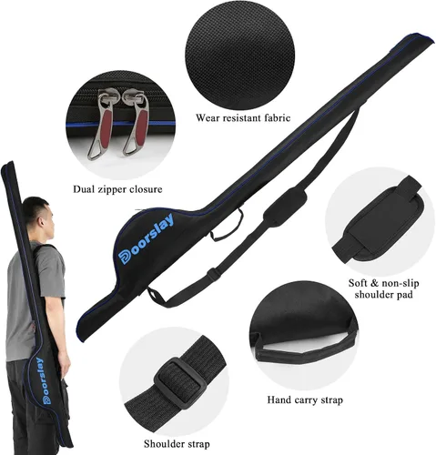 Miniatura 2 de Bolsa para caña de pescar – Funda protectora de caña y carrete de 63 pulgadas, funda plegable portátil, almacenamiento y organizador de aparejos