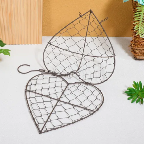 Miniatura 2 de GANAZONO Cesta colgante en forma de corazón de 8.26 pulgadas, maceta de alambre de metal para plantas suculentas y flores, para interiores