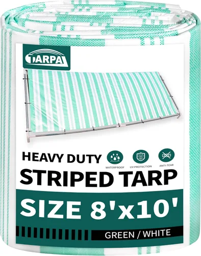 Miniatura 77 de TARPAL Lona azul de 4 x 12 pies, lonas de resistencia media de 8 mil impermeables, resistentes a desgarros con ojales de metal, adecuadas