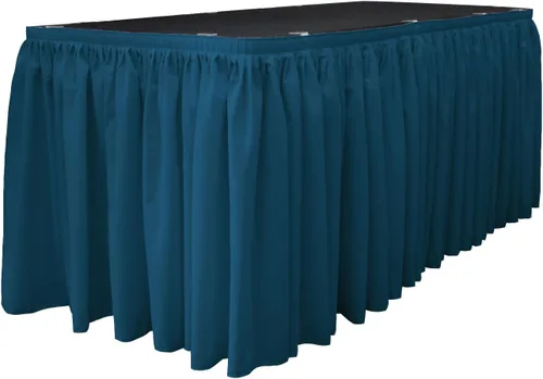 Miniatura 21 de LA Linen Falda de mesa de popelina de poliéster para mesas rectangulares, tela plisada para banquetes de boda, 14 pies por 29 pulgadas de largo