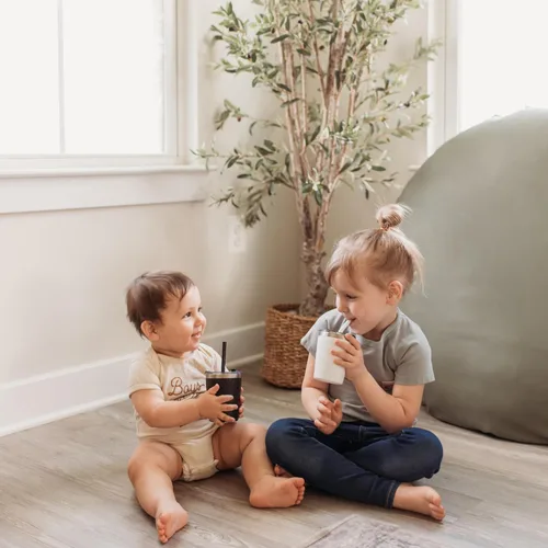 Miniatura 8 de CUPKIN - Taza apilable de acero inoxidable para niños, taza para batidos, tazas aisladas con recubrimiento en polvo, tapa libre de BPA y pajilla