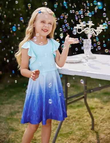 Miniatura 5 de LaBeca - Vestido sin mangas o de manga larga para niñas, vestidos casuales con diseño de unicornio o sirena para niñas pequeñas o grandes