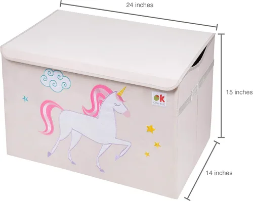 Miniatura 4 de Wildkin Cofre de tela para juguetes para niños, caja de almacenamiento resistente con asa para juguetes y suministros - Unicornio