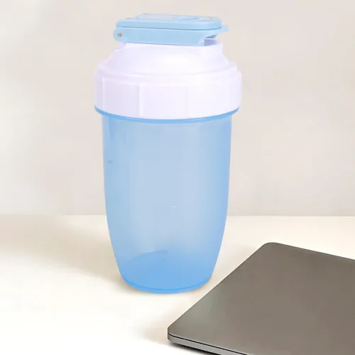 Miniatura 6 de D.Y.A Botella agitadora de 16 onzas, coctelera deportiva a prueba de fugas para batidos de proteínas, preentrenamiento y viajes, sin BPA, azul