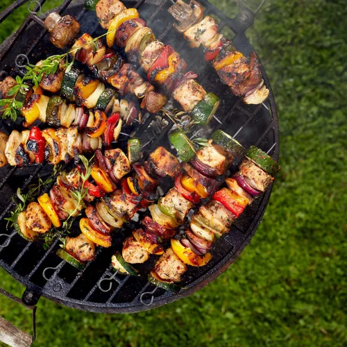 Miniatura 6 de Blue Donuts Paquete de 24 brochetas Kabob para asar a la parrilla de 12 pulgadas, accesorios para parrilla de barbacoa, acero inoxidable, paquete
