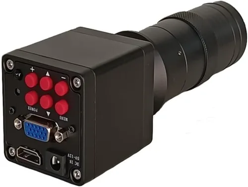 Kit de accesorios para microscopio negro 20MP 1080P cámara de microscopio digital con lente de montaje C 130X diapositivas de microscopio industrial