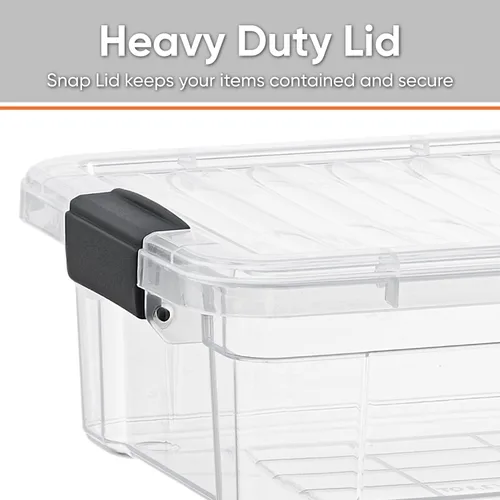 Miniatura 4 de Superio Cajas de almacenamiento transparentes con tapas, contenedores de plástico de 1.27 cuartos de galón para organizar, cajas apilables, sin BPA