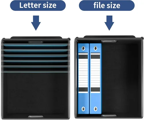 Miniatura 3 de Cajas Organizadoras de Archivos Decorativas para Oficina Almacenamiento de Documentos con Tapas, Cajas Coleccionables de Lino Portátiles para Azul