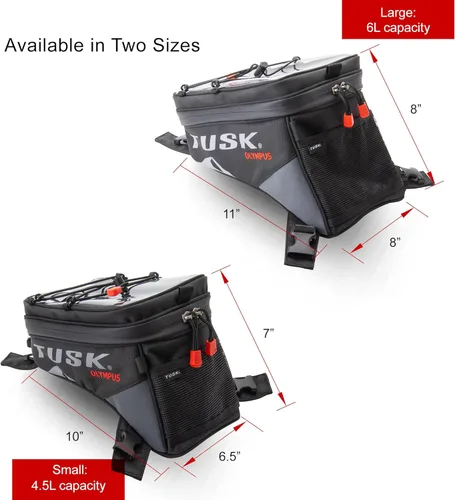Miniatura 7 de TUSK Olympus - Bolsa de tanque pequeña – 4.5 L, cremalleras YKK, bolsillo transparente para mapa/teléfono y puerto para cable, cubierta para lluvia