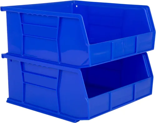Miniatura 2 de Hudson Exchange - Contenedores apilables de plástico de 11 x 11 x 5 pulgadas y contenedores para colgar (color azul, 1 unidad)