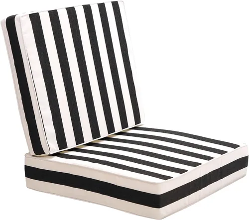 Miniatura 10 de Juego de cojines de asiento para exteriores para muebles de patio, cojines gruesos resistentes a la intemperie, 25.6 pulgadas de ancho x 25.6 Blanco