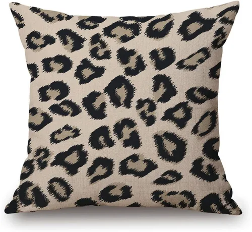 Miniatura 62 de Solekla Funda de almohada cuadrada de lino y algodón con flores blancas y negras, funda de cojín decorativa para sofá de 18 x 18 pulgadas Sl157