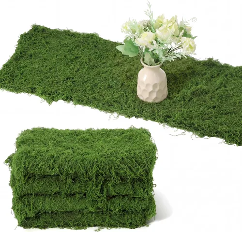 Miniatura 10 de Zeyune 1 camino de mesa de musgo falso para manualidades, rollo de hoja de musgo artificial de 12 x 71 pulgadas, impermeable, para pared, techo