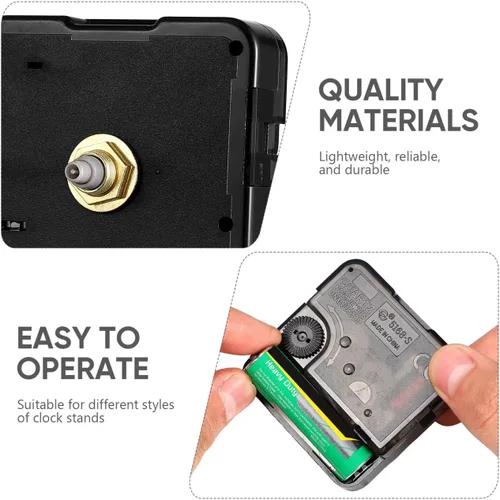 Miniatura 3 de Healifty Mecanismo de movimiento de reloj de cuarzo de 2.20 x 0.62 pulgadas, funciona con pilas, repuesto de reloj de pared, piezas de reparación