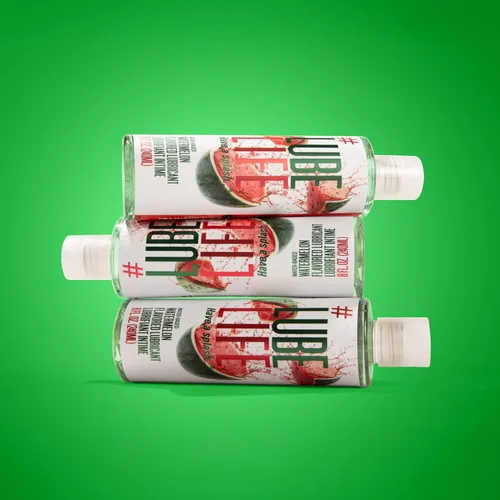 Miniatura 9 de LubeLife Lubricante con sabor a sandía a base de agua, lubricante personal para hombres, mujeres y parejas, hecho sin azúcar añadido, 8 onzas