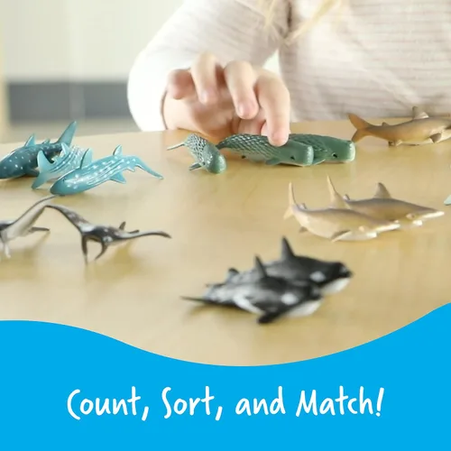 Miniatura 3 de Learning Resources Animales del océano, contadores, juego imaginativo, conjunto de 50 animales oceánicos diferentes, 50 piezas, edades 3+, multicolor