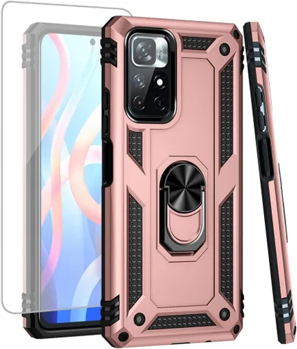 Miniatura 8 de Funda para Redmi Note 11 4G/para Redmi Note 11S 2201117TY con protector de pantalla de vidrio templado, [grado militar] Soporte magnético