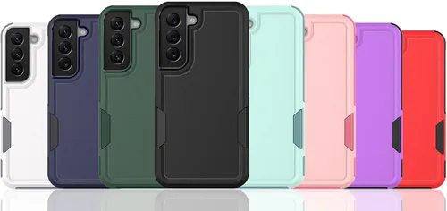 Miniatura 8 de Funda para Samsung Galaxy S22: funda protectora de doble capa resistente para teléfono celular, a prueba de golpes, con protector de pantalla, Negro