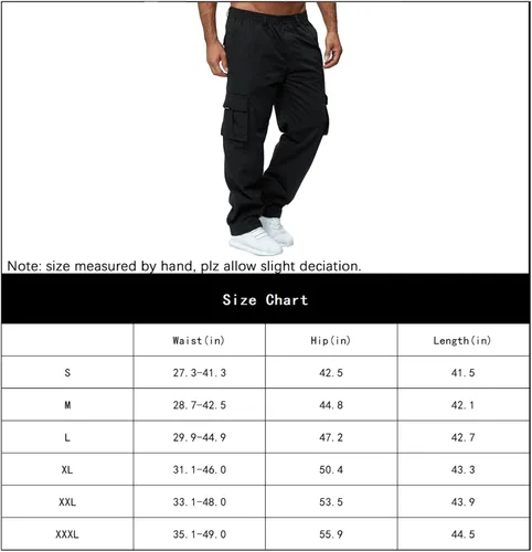 Miniatura 7 de Pantalones cargo para hombre con bolsillos, pantalones deportivos de algodón para senderismo, casuales, atléticos, deportivos, para exteriores