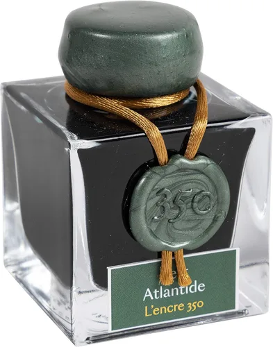 Miniatura 2 de Jacques Herbin - Ref H15139 - Tinta para bolígrafos estilográficos y bolígrafos enrollables - Vert Atlantide - Botella de 1.7 fl oz - 350 aniversario