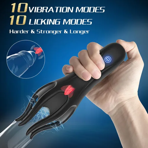 Miniatura 3 de Masturbador masculino Juguetes sexuales para hombres, vibrador de pene masculino para hombres con lamer la lengua, Masterbater Juguete sexual