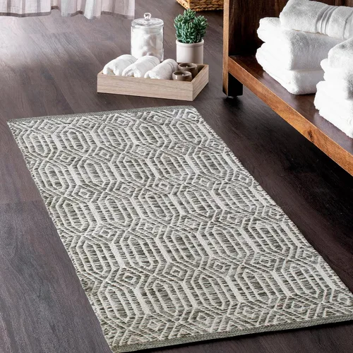 Miniatura 13 de Chardin home Alfombra bohemia con diamantes de 20 x 32 pulgadas, color marfil y negro, con flecos tejidos a mano, perfecta para entrada, felpudo