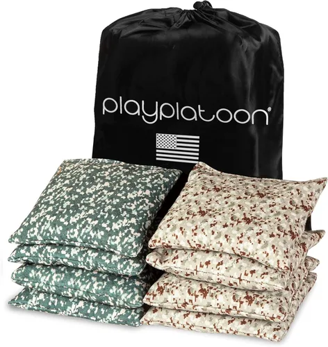 Miniatura 35 de Play Platoon Bolsas de Cornhole Resistentes a la Intemperie - Juego de 8 Bolsas de Frijoles Reglamentarias para Lanzar - Tamaño y Peso Profesional