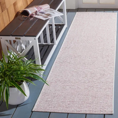 Miniatura 101 de SAFAVIEH Alfombra lavable para exteriores, colección Courtyard - Pasillo de 2.3 x 8 pies, color beige claro y marrón claro, no desprende pelusa