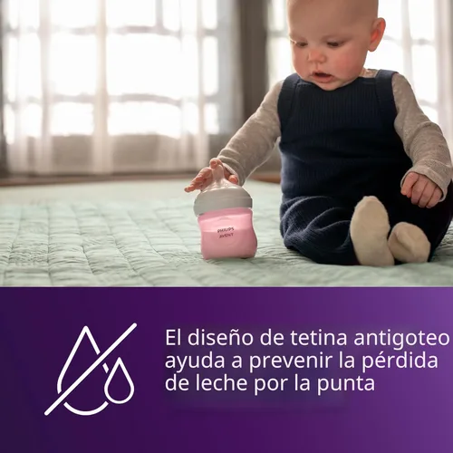 Miniatura 6 de Philips Avent - Biberón natural con boquilla de respuesta natural, rosa, 4 onzas, paquete de 4, SCY900/14