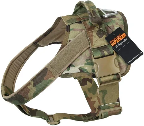 Miniatura 10 de EXCELLENT ELITE SPANKER Arnés táctico para perro, arnés de patrulla militar, chaleco de servicio para perro, chaleco militar para perro, chaleco