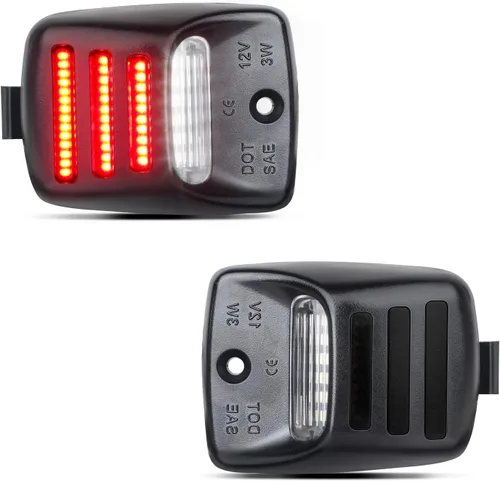 HERCOO Lámpara LED blanca para placa de matrícula con tubo de neón OLED rojo, luces traseras compatibles con Tacoma 2005-2015 y camioneta Tundra
