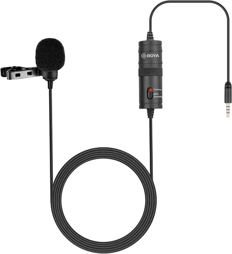 BOYA BY M1 - Micrófono Lavalier para Smartphones, cámaras Canon Nikon réflex digital, videocámaras, grabadoras de audio, PC.