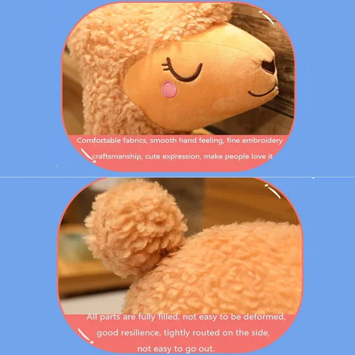 Miniatura 5 de OUKEYI Almohada de cuerpo largo de felpa de alpaca gigante con diseño de llama, almohada larga de peluche de alpaca esponjosa, regalo de Navidad